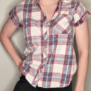 Plaid Button-Up Shirt